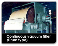 Continuous vacuum filter (Drum type)